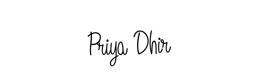 Also we have Priya Dhir name is the best signature style. Create professional handwritten signature collection using Angelique-Rose-font-FFP autograph style. Priya Dhir signature style 5 images and pictures png