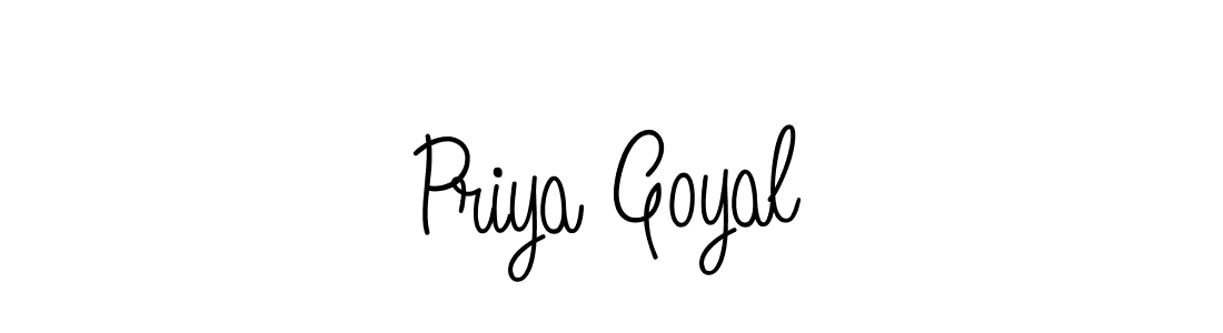 How to make Priya Goyal name signature. Use Angelique-Rose-font-FFP style for creating short signs online. This is the latest handwritten sign. Priya Goyal signature style 5 images and pictures png