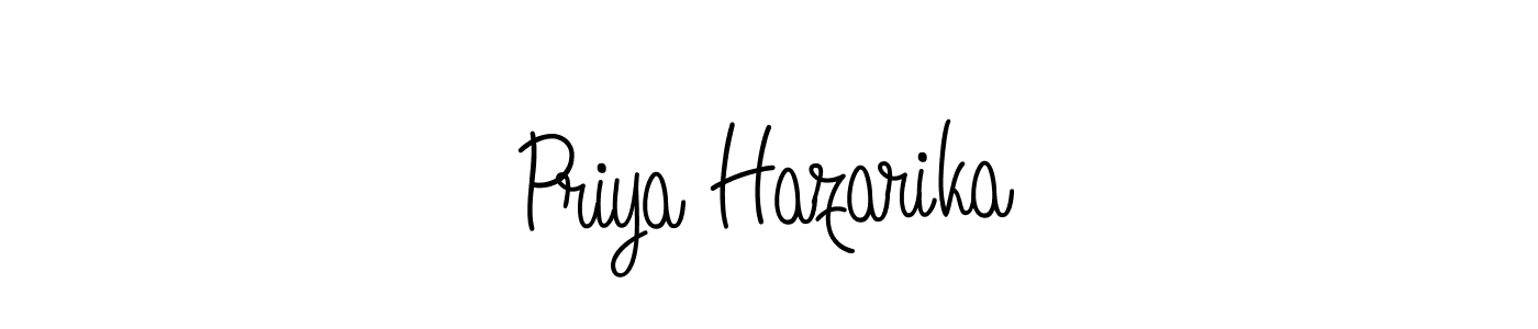How to make Priya Hazarika name signature. Use Angelique-Rose-font-FFP style for creating short signs online. This is the latest handwritten sign. Priya Hazarika signature style 5 images and pictures png