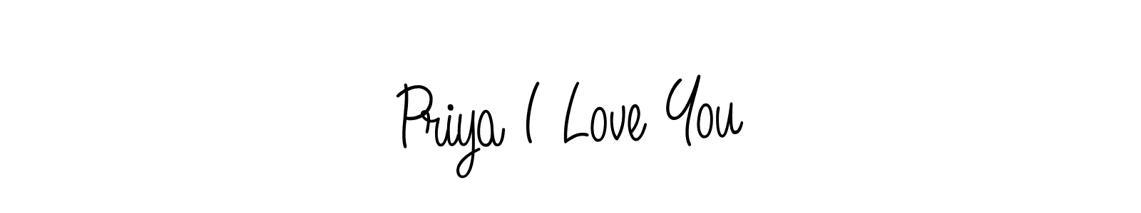 Priya I Love You stylish signature style. Best Handwritten Sign (Angelique-Rose-font-FFP) for my name. Handwritten Signature Collection Ideas for my name Priya I Love You. Priya I Love You signature style 5 images and pictures png