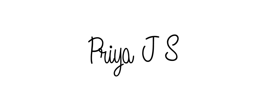 Also You can easily find your signature by using the search form. We will create Priya J S name handwritten signature images for you free of cost using Angelique-Rose-font-FFP sign style. Priya J S signature style 5 images and pictures png