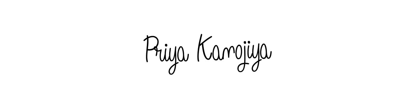 Also we have Priya Kanojiya name is the best signature style. Create professional handwritten signature collection using Angelique-Rose-font-FFP autograph style. Priya Kanojiya signature style 5 images and pictures png