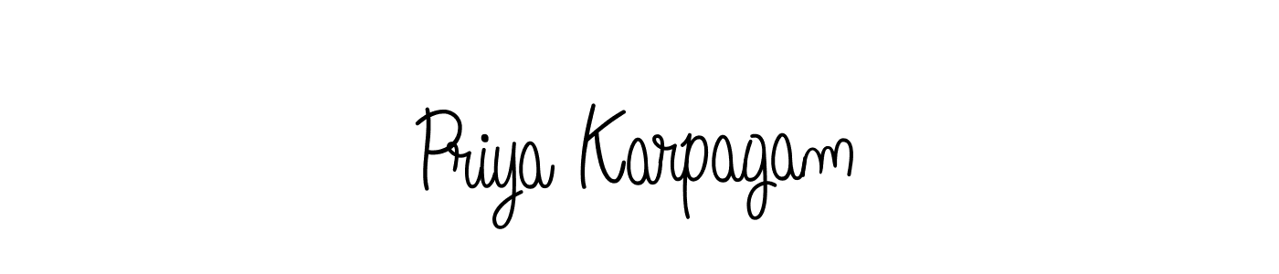 Create a beautiful signature design for name Priya Karpagam. With this signature (Angelique-Rose-font-FFP) fonts, you can make a handwritten signature for free. Priya Karpagam signature style 5 images and pictures png