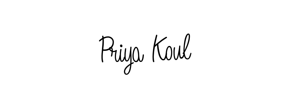 How to make Priya Koul name signature. Use Angelique-Rose-font-FFP style for creating short signs online. This is the latest handwritten sign. Priya Koul signature style 5 images and pictures png