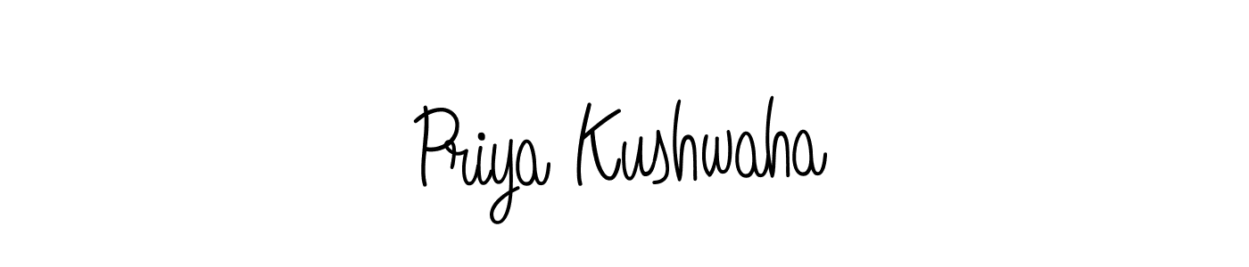 Priya Kushwaha stylish signature style. Best Handwritten Sign (Angelique-Rose-font-FFP) for my name. Handwritten Signature Collection Ideas for my name Priya Kushwaha. Priya Kushwaha signature style 5 images and pictures png