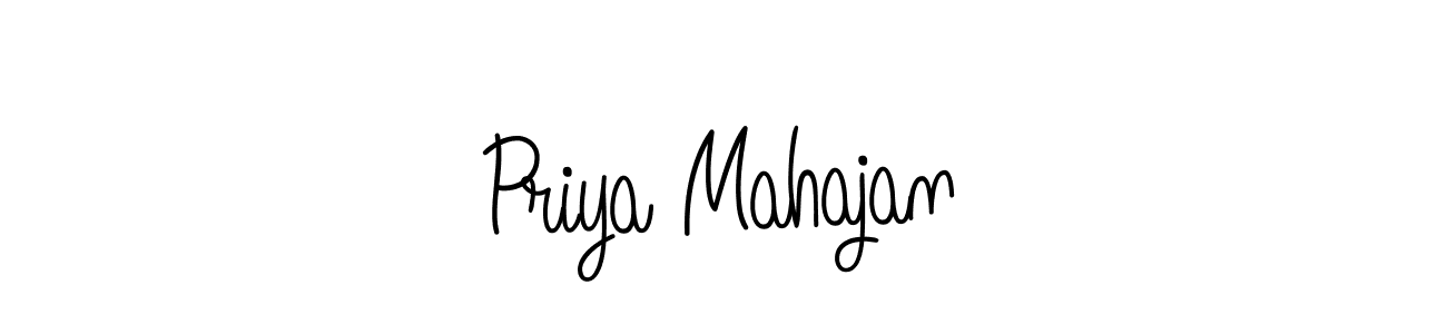 Use a signature maker to create a handwritten signature online. With this signature software, you can design (Angelique-Rose-font-FFP) your own signature for name Priya Mahajan. Priya Mahajan signature style 5 images and pictures png