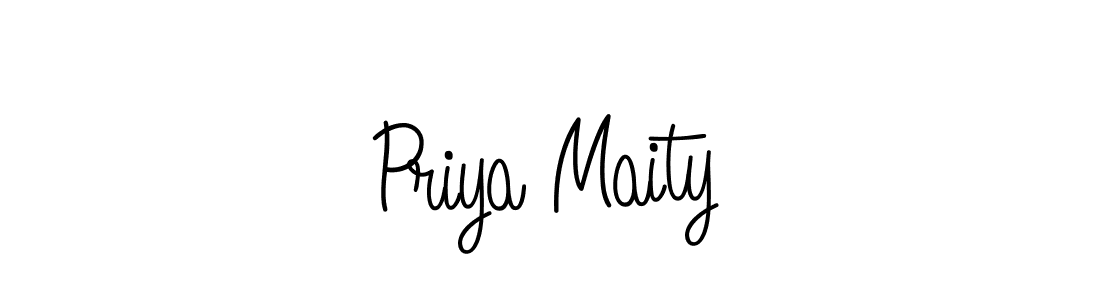 Priya Maity stylish signature style. Best Handwritten Sign (Angelique-Rose-font-FFP) for my name. Handwritten Signature Collection Ideas for my name Priya Maity. Priya Maity signature style 5 images and pictures png