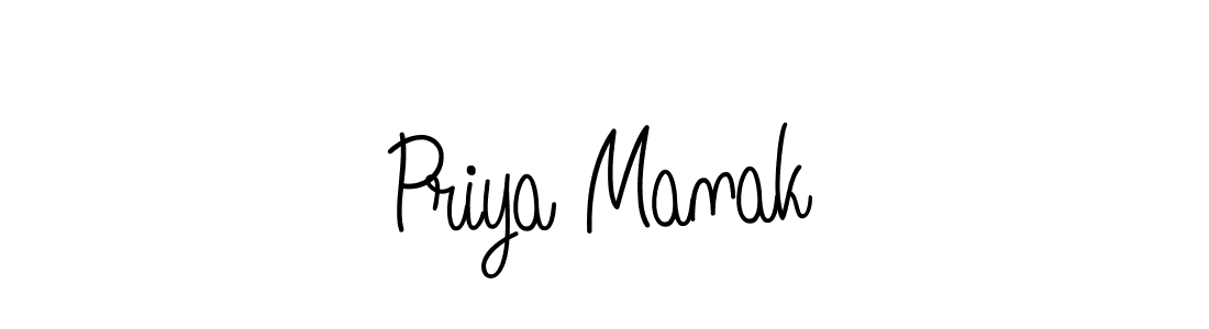 How to make Priya Manak name signature. Use Angelique-Rose-font-FFP style for creating short signs online. This is the latest handwritten sign. Priya Manak signature style 5 images and pictures png