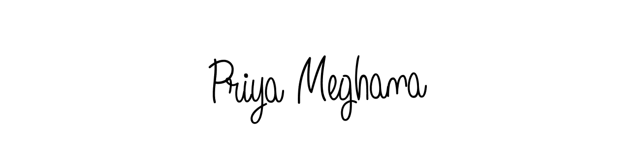 Make a beautiful signature design for name Priya Meghana. With this signature (Angelique-Rose-font-FFP) style, you can create a handwritten signature for free. Priya Meghana signature style 5 images and pictures png