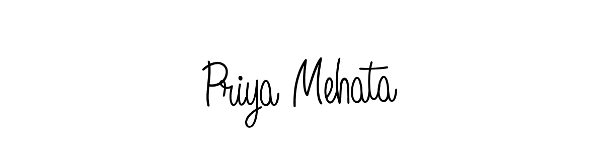 Make a beautiful signature design for name Priya Mehata. With this signature (Angelique-Rose-font-FFP) style, you can create a handwritten signature for free. Priya Mehata signature style 5 images and pictures png