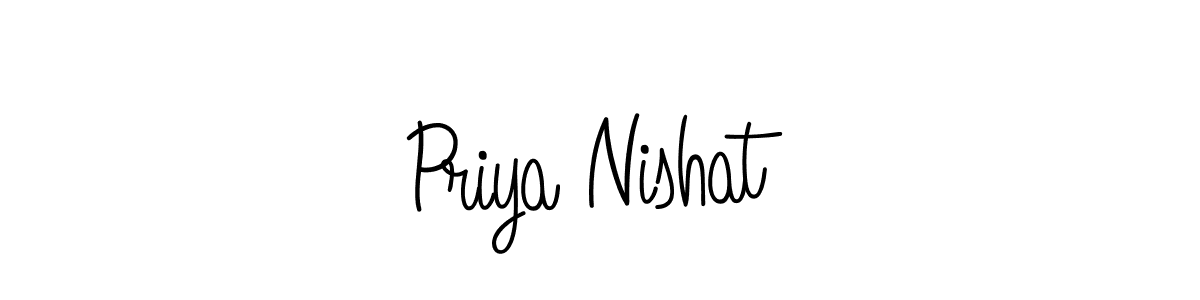 Priya Nishat stylish signature style. Best Handwritten Sign (Angelique-Rose-font-FFP) for my name. Handwritten Signature Collection Ideas for my name Priya Nishat. Priya Nishat signature style 5 images and pictures png
