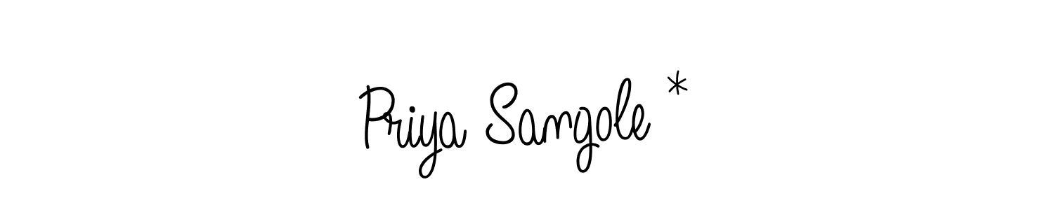 How to make Priya Sangole * name signature. Use Angelique-Rose-font-FFP style for creating short signs online. This is the latest handwritten sign. Priya Sangole * signature style 5 images and pictures png