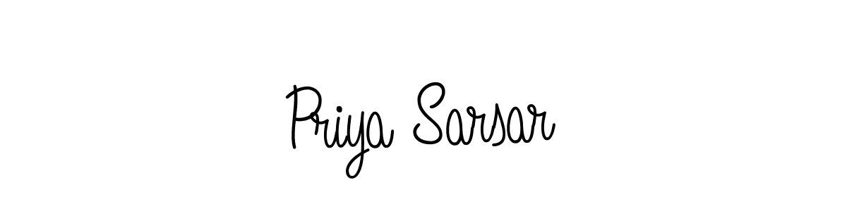 How to make Priya Sarsar name signature. Use Angelique-Rose-font-FFP style for creating short signs online. This is the latest handwritten sign. Priya Sarsar signature style 5 images and pictures png