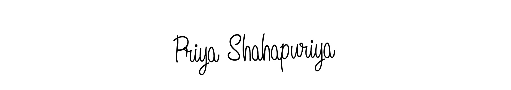 Use a signature maker to create a handwritten signature online. With this signature software, you can design (Angelique-Rose-font-FFP) your own signature for name Priya Shahapuriya. Priya Shahapuriya signature style 5 images and pictures png