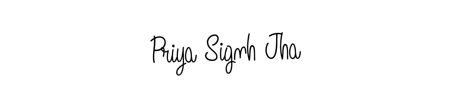 Create a beautiful signature design for name Priya Signh Jha. With this signature (Angelique-Rose-font-FFP) fonts, you can make a handwritten signature for free. Priya Signh Jha signature style 5 images and pictures png