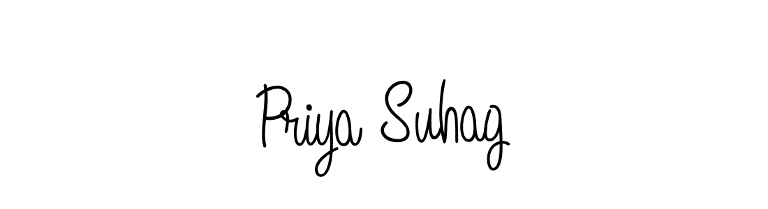 Use a signature maker to create a handwritten signature online. With this signature software, you can design (Angelique-Rose-font-FFP) your own signature for name Priya Suhag. Priya Suhag signature style 5 images and pictures png