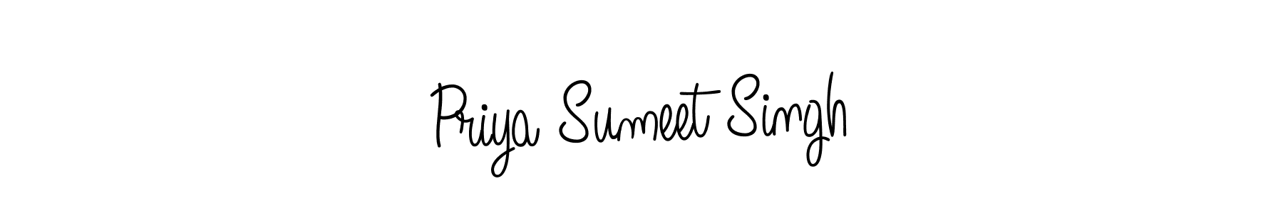 The best way (Angelique-Rose-font-FFP) to make a short signature is to pick only two or three words in your name. The name Priya Sumeet Singh include a total of six letters. For converting this name. Priya Sumeet Singh signature style 5 images and pictures png