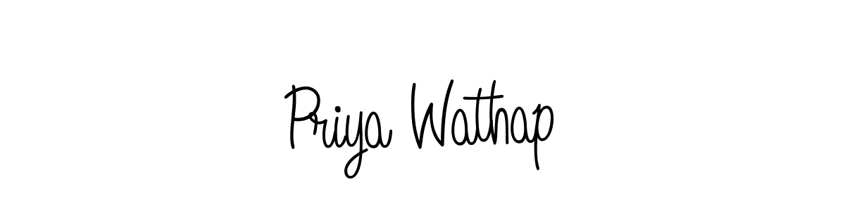 You should practise on your own different ways (Angelique-Rose-font-FFP) to write your name (Priya Wathap) in signature. don't let someone else do it for you. Priya Wathap signature style 5 images and pictures png