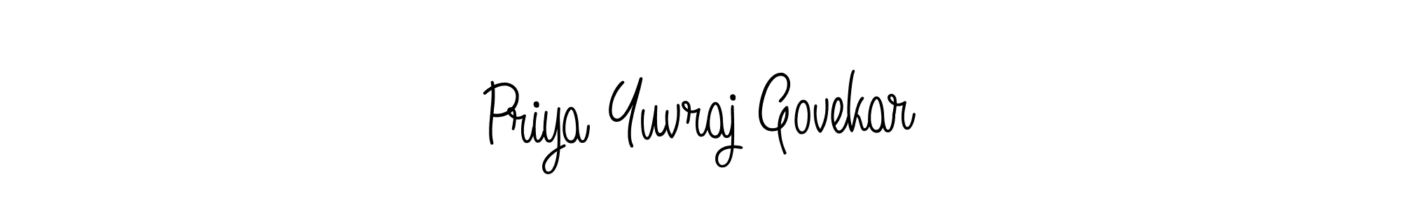 Priya Yuvraj Govekar stylish signature style. Best Handwritten Sign (Angelique-Rose-font-FFP) for my name. Handwritten Signature Collection Ideas for my name Priya Yuvraj Govekar. Priya Yuvraj Govekar signature style 5 images and pictures png