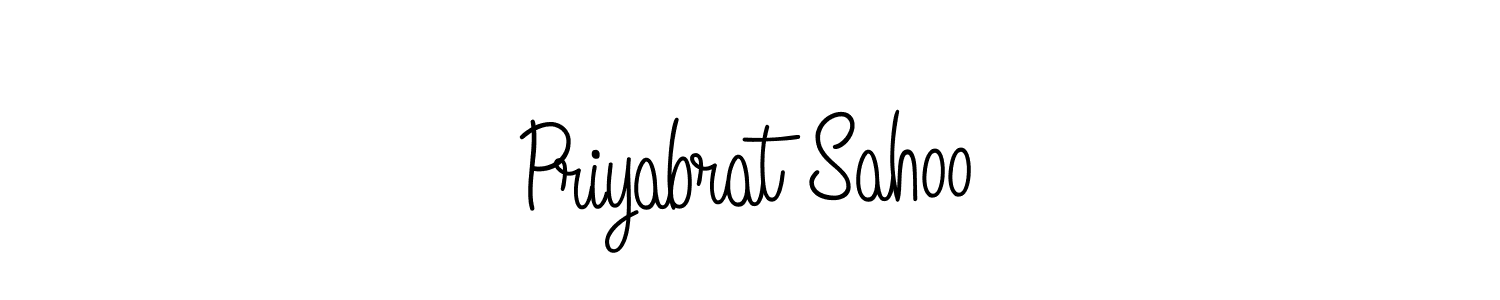 The best way (Angelique-Rose-font-FFP) to make a short signature is to pick only two or three words in your name. The name Priyabrat Sahoo include a total of six letters. For converting this name. Priyabrat Sahoo signature style 5 images and pictures png