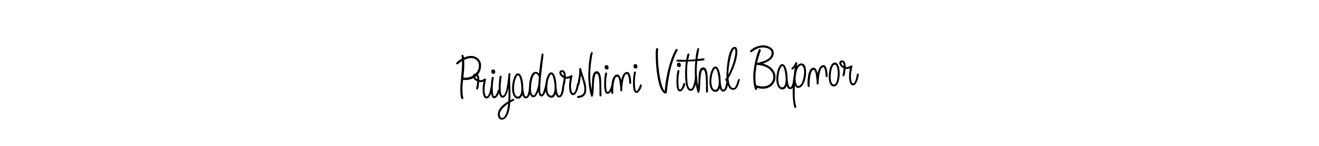 How to make Priyadarshini Vithal Bapnor name signature. Use Angelique-Rose-font-FFP style for creating short signs online. This is the latest handwritten sign. Priyadarshini Vithal Bapnor signature style 5 images and pictures png