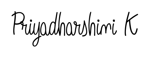 Master the art of signing with Priyadharshini K written in fluent Angelique-Rose-font-FFP script. A great template to practice and refine your handwriting. Priyadharshini K signature style 5 images and pictures png