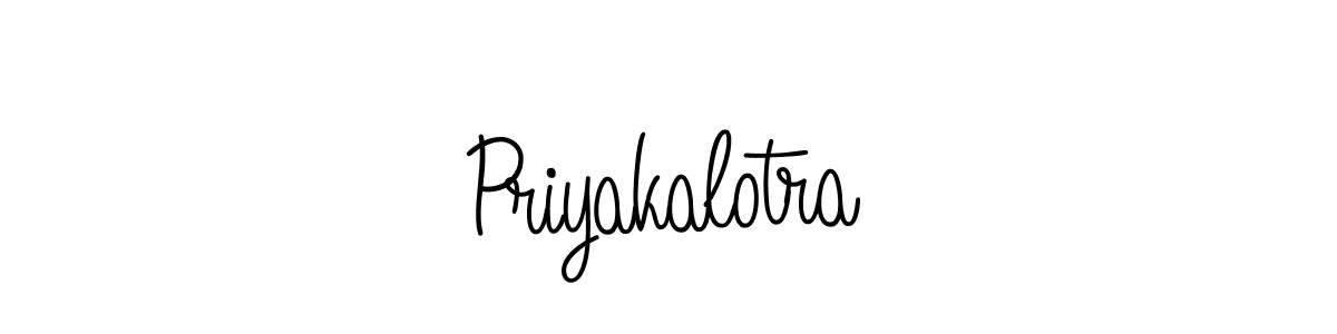 Use a signature maker to create a handwritten signature online. With this signature software, you can design (Angelique-Rose-font-FFP) your own signature for name Priyakalotra. Priyakalotra signature style 5 images and pictures png