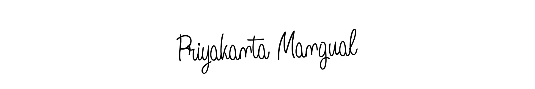 Create a beautiful signature design for name Priyakanta Mangual. With this signature (Angelique-Rose-font-FFP) fonts, you can make a handwritten signature for free. Priyakanta Mangual signature style 5 images and pictures png