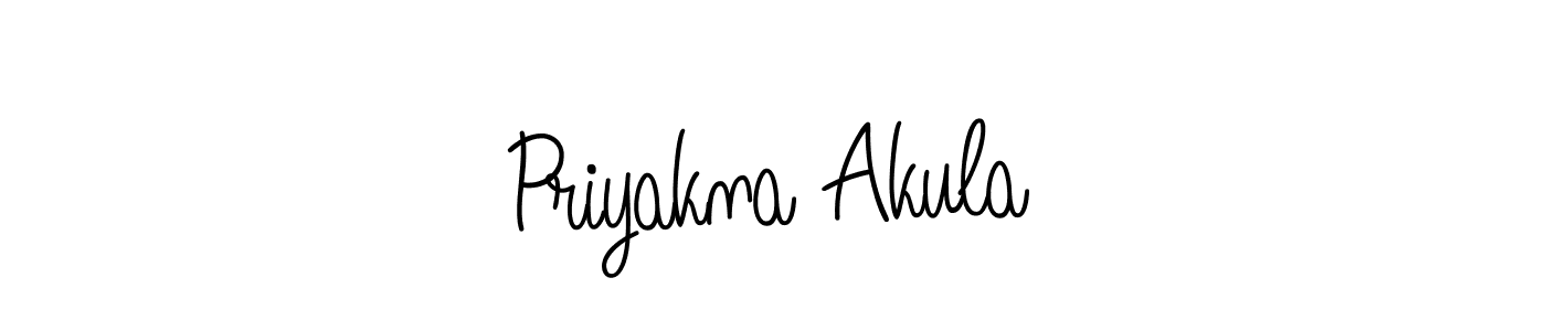 This is the best signature style for the Priyakna Akula name. Also you like these signature font (Angelique-Rose-font-FFP). Mix name signature. Priyakna Akula signature style 5 images and pictures png