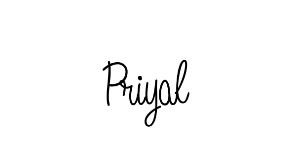 Use a signature maker to create a handwritten signature online. With this signature software, you can design (Angelique-Rose-font-FFP) your own signature for name Priyal. Priyal signature style 5 images and pictures png