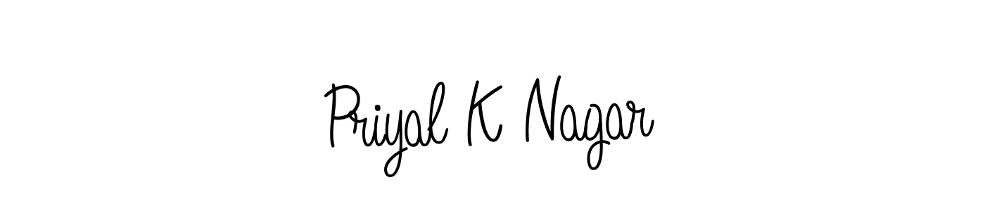 Design your own signature with our free online signature maker. With this signature software, you can create a handwritten (Angelique-Rose-font-FFP) signature for name Priyal K Nagar. Priyal K Nagar signature style 5 images and pictures png