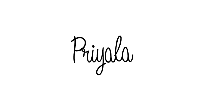Use a signature maker to create a handwritten signature online. With this signature software, you can design (Angelique-Rose-font-FFP) your own signature for name Priyala. Priyala signature style 5 images and pictures png