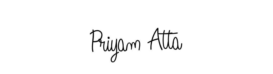 Priyam Atta stylish signature style. Best Handwritten Sign (Angelique-Rose-font-FFP) for my name. Handwritten Signature Collection Ideas for my name Priyam Atta. Priyam Atta signature style 5 images and pictures png