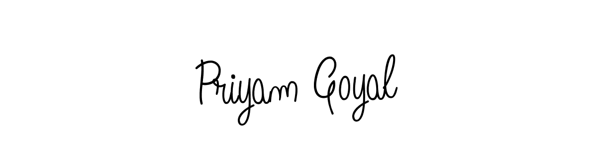 How to make Priyam Goyal name signature. Use Angelique-Rose-font-FFP style for creating short signs online. This is the latest handwritten sign. Priyam Goyal signature style 5 images and pictures png