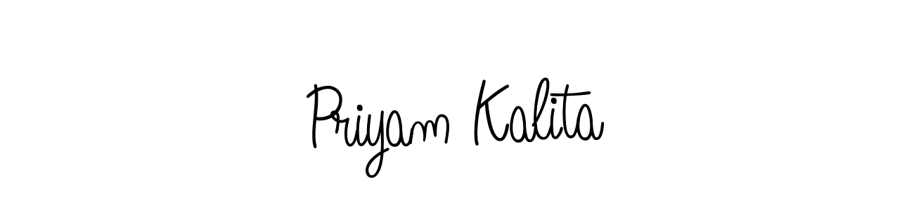 How to make Priyam Kalita signature? Angelique-Rose-font-FFP is a professional autograph style. Create handwritten signature for Priyam Kalita name. Priyam Kalita signature style 5 images and pictures png