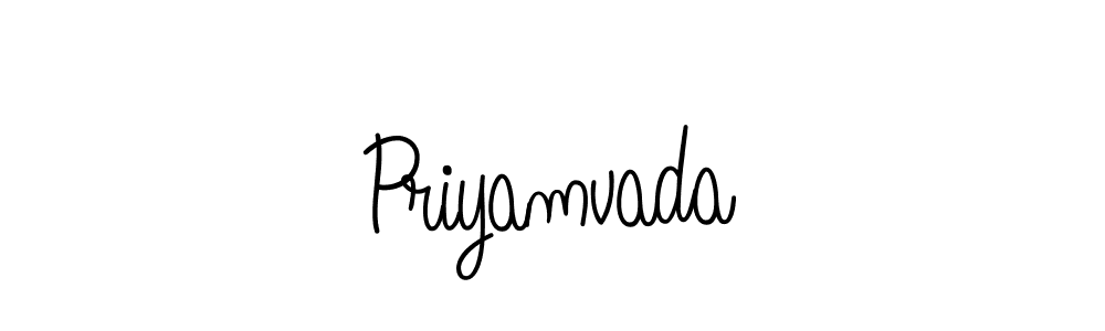 Use a signature maker to create a handwritten signature online. With this signature software, you can design (Angelique-Rose-font-FFP) your own signature for name Priyamvada. Priyamvada signature style 5 images and pictures png