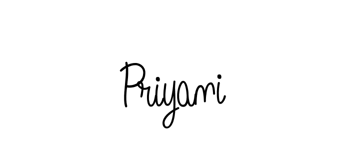 Create a beautiful signature design for name Priyani. With this signature (Angelique-Rose-font-FFP) fonts, you can make a handwritten signature for free. Priyani signature style 5 images and pictures png