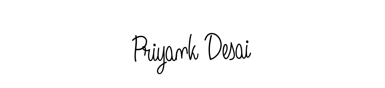 How to make Priyank Desai name signature. Use Angelique-Rose-font-FFP style for creating short signs online. This is the latest handwritten sign. Priyank Desai signature style 5 images and pictures png