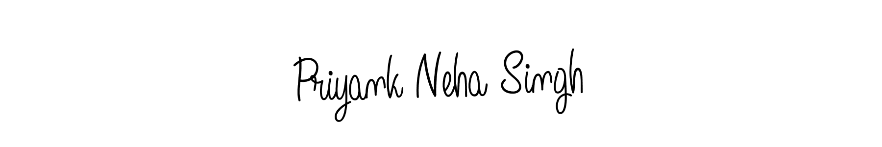 How to make Priyank Neha Singh signature? Angelique-Rose-font-FFP is a professional autograph style. Create handwritten signature for Priyank Neha Singh name. Priyank Neha Singh signature style 5 images and pictures png
