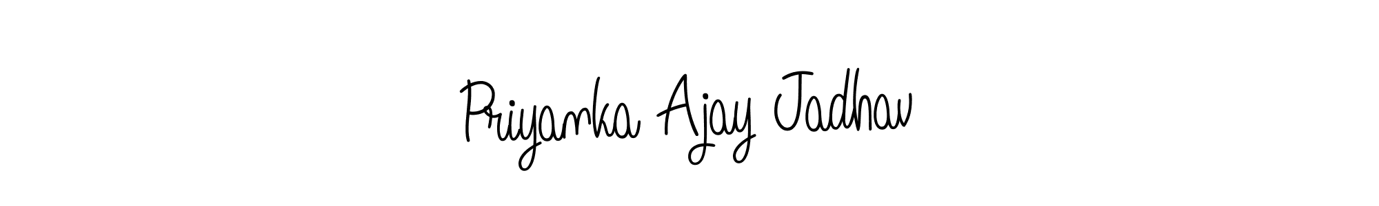Design your own signature with our free online signature maker. With this signature software, you can create a handwritten (Angelique-Rose-font-FFP) signature for name Priyanka Ajay Jadhav. Priyanka Ajay Jadhav signature style 5 images and pictures png