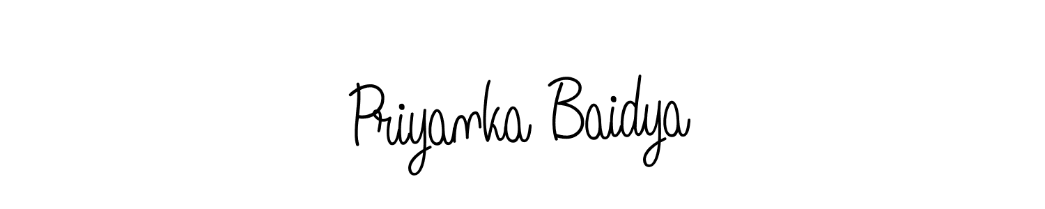 Design your own signature with our free online signature maker. With this signature software, you can create a handwritten (Angelique-Rose-font-FFP) signature for name Priyanka Baidya. Priyanka Baidya signature style 5 images and pictures png