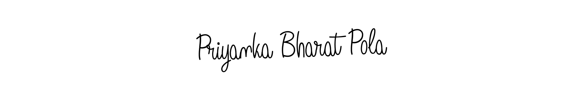 You should practise on your own different ways (Angelique-Rose-font-FFP) to write your name (Priyanka Bharat Pola) in signature. don't let someone else do it for you. Priyanka Bharat Pola signature style 5 images and pictures png