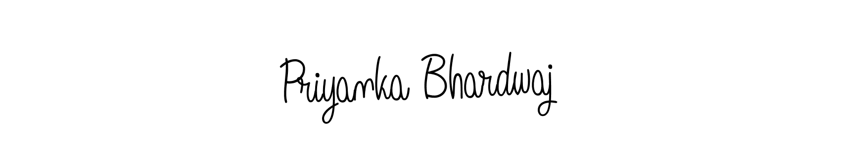 How to make Priyanka Bhardwaj name signature. Use Angelique-Rose-font-FFP style for creating short signs online. This is the latest handwritten sign. Priyanka Bhardwaj signature style 5 images and pictures png