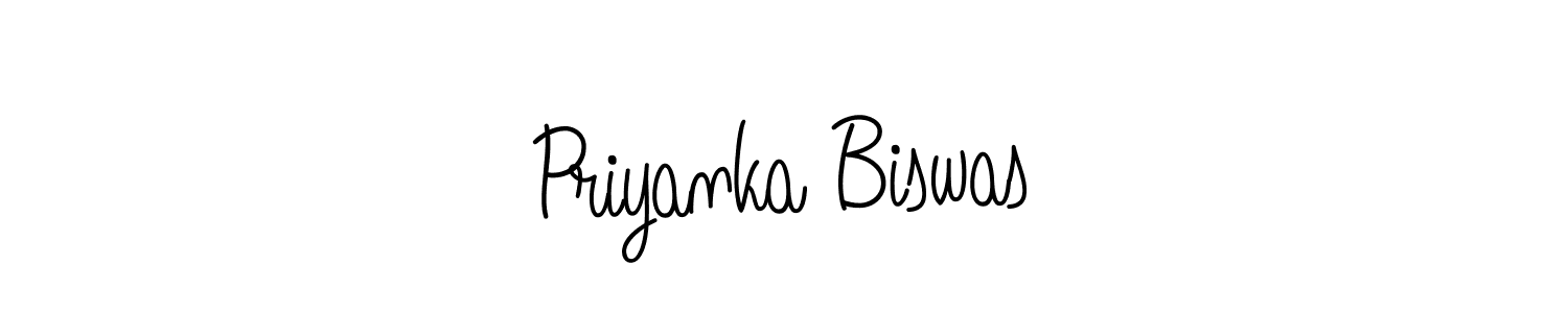 Design your own signature with our free online signature maker. With this signature software, you can create a handwritten (Angelique-Rose-font-FFP) signature for name Priyanka Biswas. Priyanka Biswas signature style 5 images and pictures png