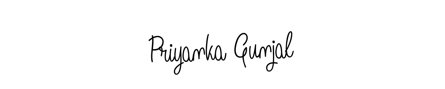 Priyanka Gunjal stylish signature style. Best Handwritten Sign (Angelique-Rose-font-FFP) for my name. Handwritten Signature Collection Ideas for my name Priyanka Gunjal. Priyanka Gunjal signature style 5 images and pictures png