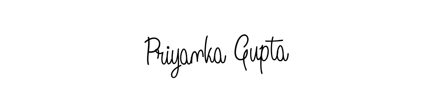 Make a beautiful signature design for name Priyanka Gupta. With this signature (Angelique-Rose-font-FFP) style, you can create a handwritten signature for free. Priyanka Gupta signature style 5 images and pictures png