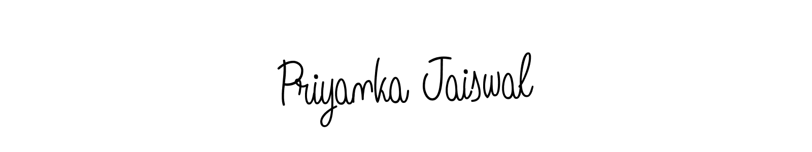 How to make Priyanka Jaiswal name signature. Use Angelique-Rose-font-FFP style for creating short signs online. This is the latest handwritten sign. Priyanka Jaiswal signature style 5 images and pictures png