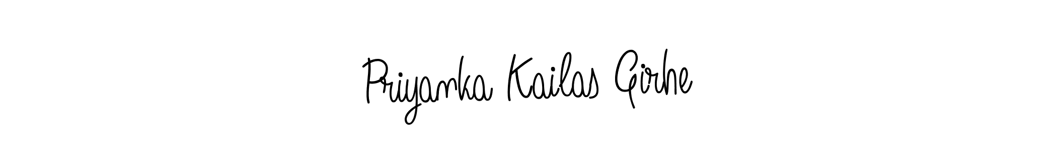 Use a signature maker to create a handwritten signature online. With this signature software, you can design (Angelique-Rose-font-FFP) your own signature for name Priyanka Kailas Girhe. Priyanka Kailas Girhe signature style 5 images and pictures png