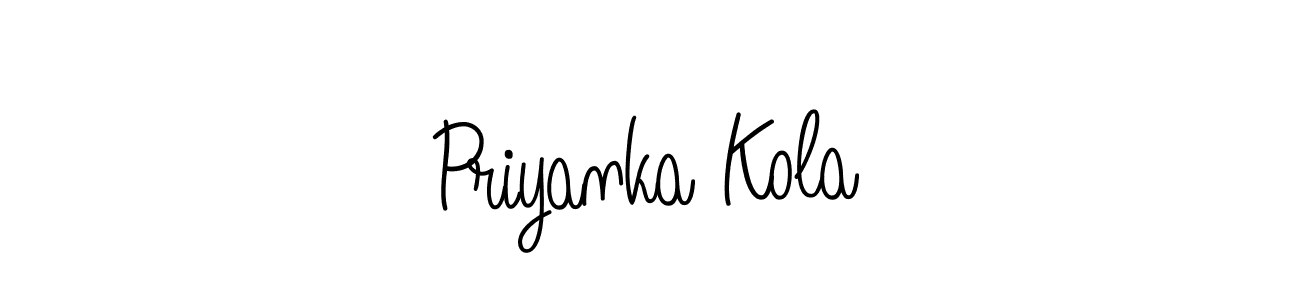 Design your own signature with our free online signature maker. With this signature software, you can create a handwritten (Angelique-Rose-font-FFP) signature for name Priyanka Kola. Priyanka Kola signature style 5 images and pictures png