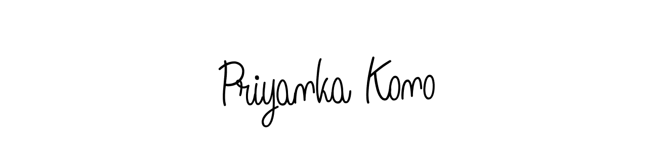 How to make Priyanka Kono name signature. Use Angelique-Rose-font-FFP style for creating short signs online. This is the latest handwritten sign. Priyanka Kono signature style 5 images and pictures png
